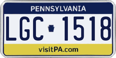 PA license plate LGC1518