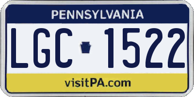 PA license plate LGC1522