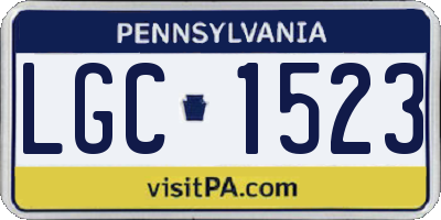 PA license plate LGC1523