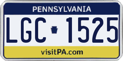 PA license plate LGC1525