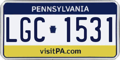 PA license plate LGC1531