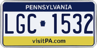 PA license plate LGC1532