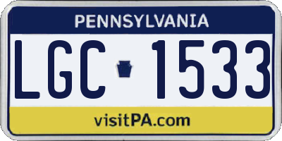 PA license plate LGC1533