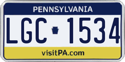 PA license plate LGC1534