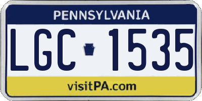 PA license plate LGC1535
