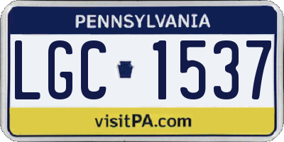 PA license plate LGC1537