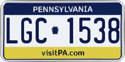PA license plate LGC1538