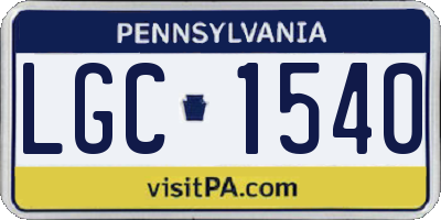 PA license plate LGC1540