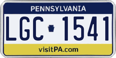 PA license plate LGC1541