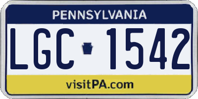 PA license plate LGC1542