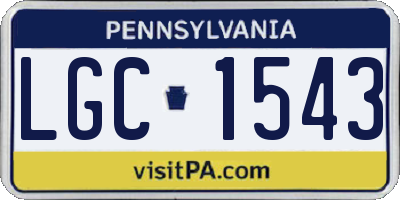 PA license plate LGC1543