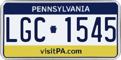 PA license plate LGC1545