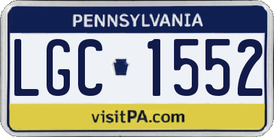 PA license plate LGC1552