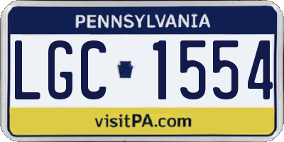 PA license plate LGC1554