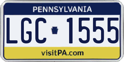 PA license plate LGC1555