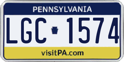 PA license plate LGC1574