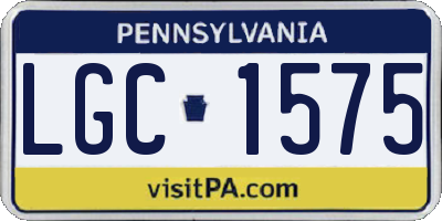 PA license plate LGC1575