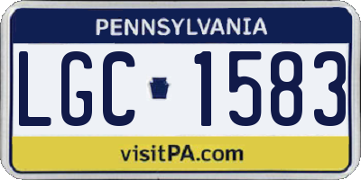 PA license plate LGC1583