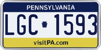 PA license plate LGC1593