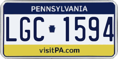 PA license plate LGC1594