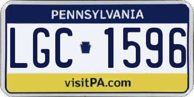 PA license plate LGC1596