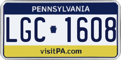 PA license plate LGC1608