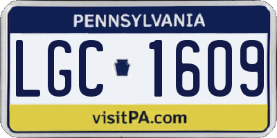 PA license plate LGC1609