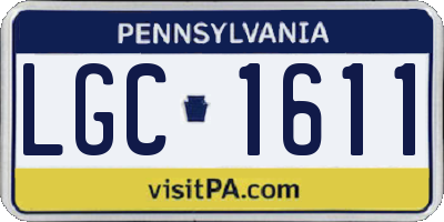 PA license plate LGC1611
