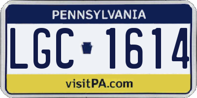 PA license plate LGC1614