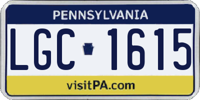 PA license plate LGC1615