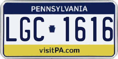 PA license plate LGC1616