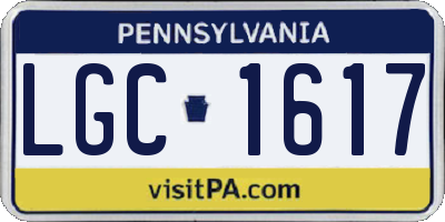 PA license plate LGC1617
