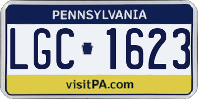 PA license plate LGC1623