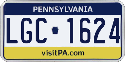 PA license plate LGC1624