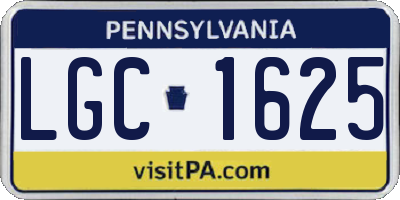 PA license plate LGC1625