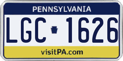 PA license plate LGC1626