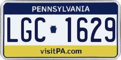 PA license plate LGC1629