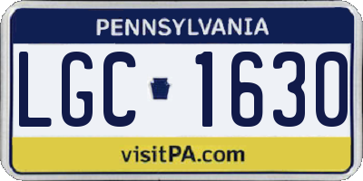 PA license plate LGC1630