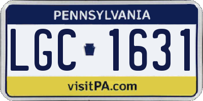 PA license plate LGC1631