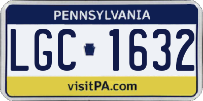 PA license plate LGC1632