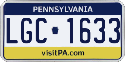 PA license plate LGC1633