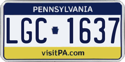 PA license plate LGC1637