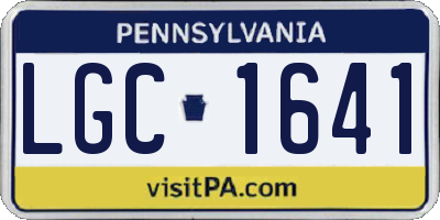 PA license plate LGC1641