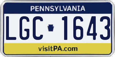 PA license plate LGC1643