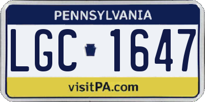 PA license plate LGC1647