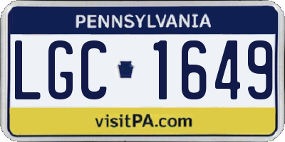 PA license plate LGC1649
