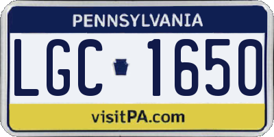PA license plate LGC1650