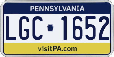 PA license plate LGC1652