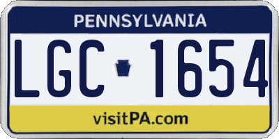 PA license plate LGC1654