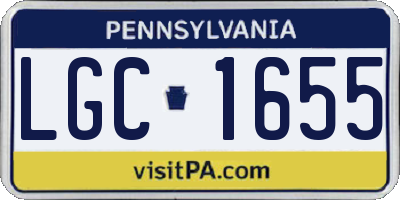 PA license plate LGC1655